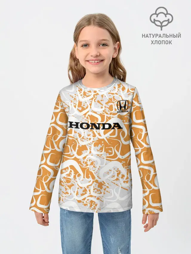 Детский лонгслив с принтом «Honda»