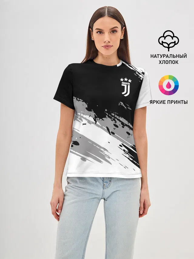 Женская базовая футболка с принтом «Ювентус — Juventus F.C.»