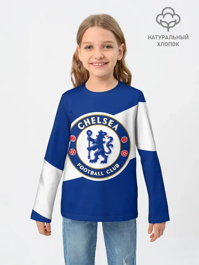 Детский лонгслив с принтом «Lion — Chelsea SPORT»