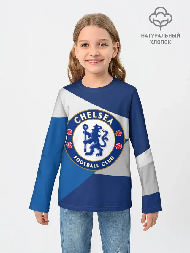 Детский лонгслив с принтом «Chelsea Exlusive»