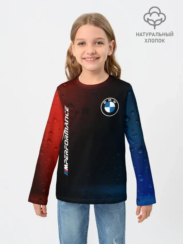 Детский лонгслив с принтом «BMW»