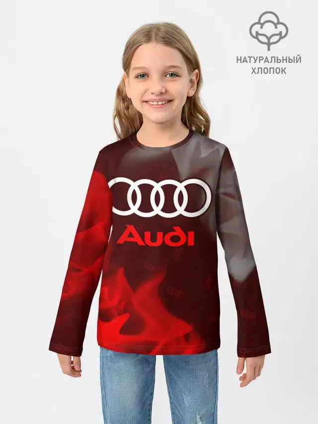 Детский лонгслив с принтом «Audi»