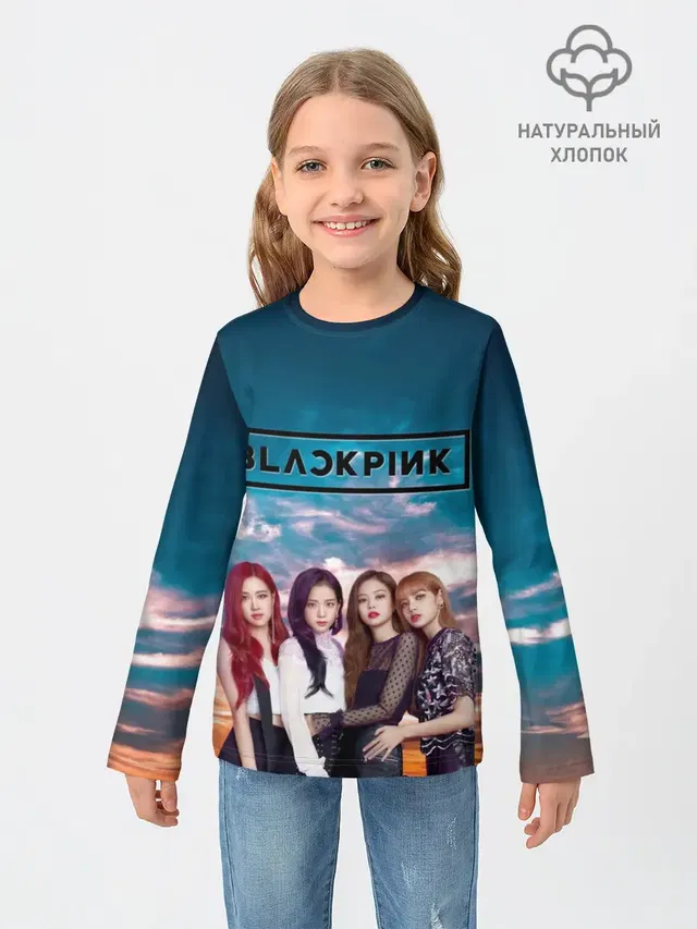 Детский лонгслив с принтом «BlackPink»