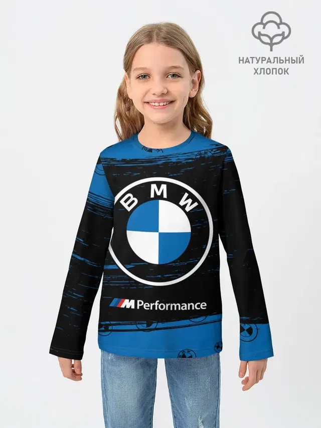 Детский лонгслив с принтом «BMW»