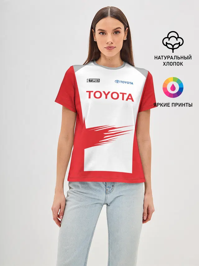 Женская базовая футболка с принтом «Тойота — Toyota Driver»