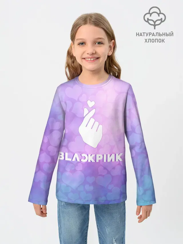 Детский лонгслив с принтом «BlackPink»
