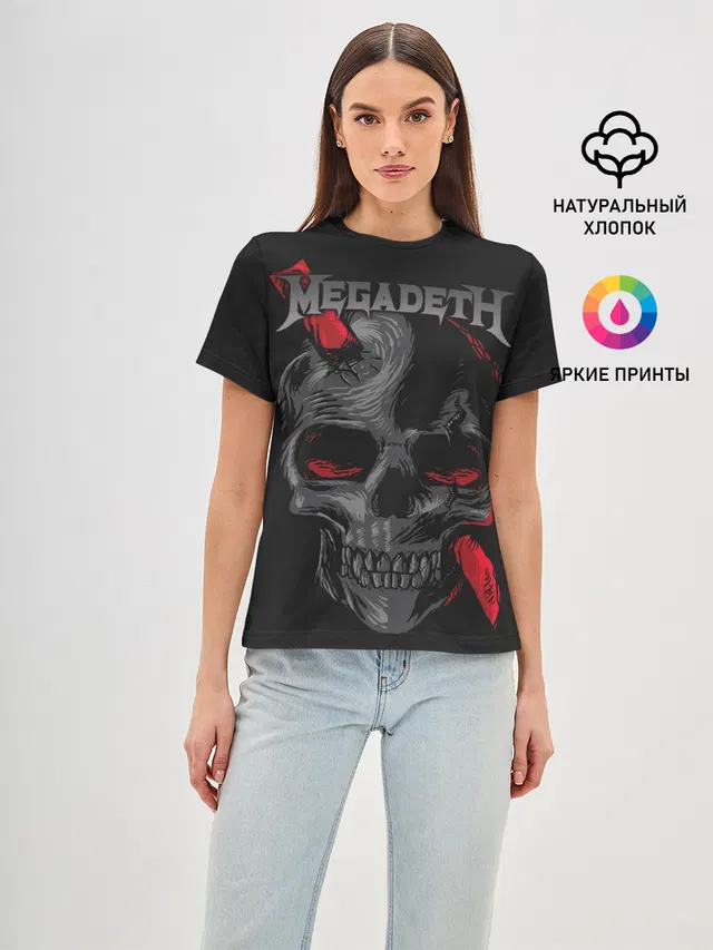 Женская базовая футболка с принтом «Megadeth»