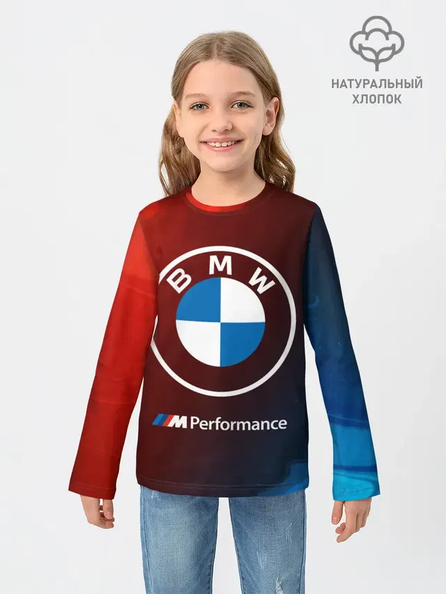 Детский лонгслив с принтом «BMW»
