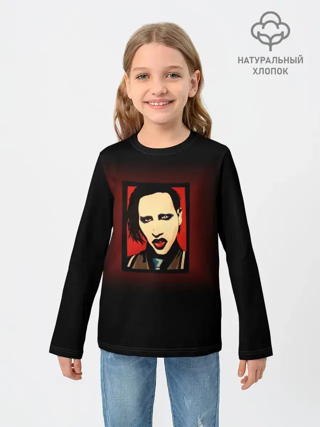 Детский лонгслив с принтом «Marilyn Manson»