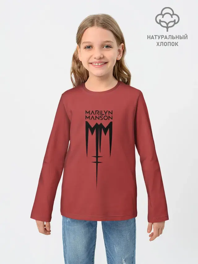 Детский лонгслив с принтом «Marilyn Manson»