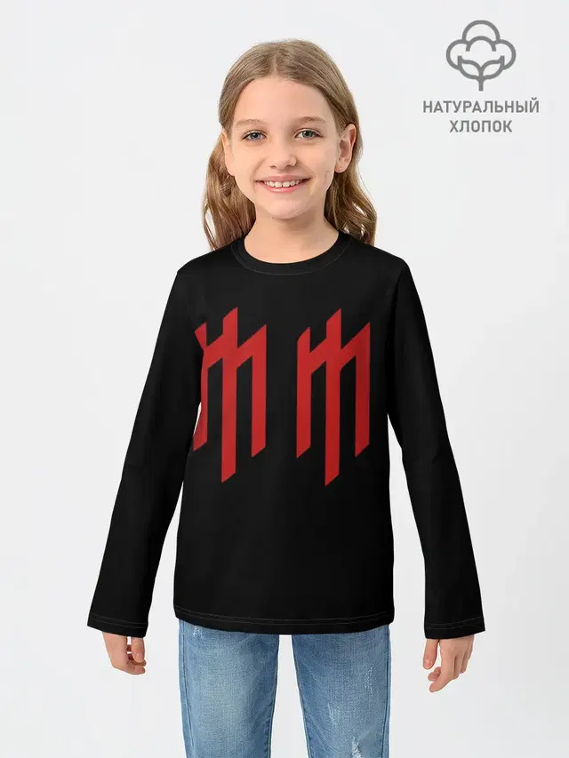 Детский лонгслив с принтом «MM logo»