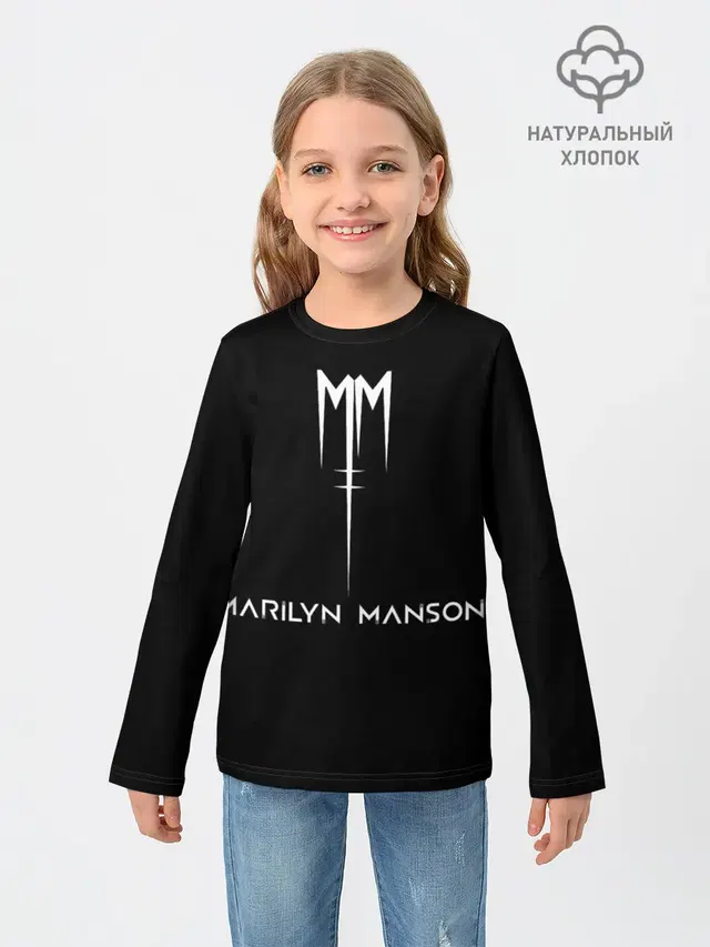 Детский лонгслив с принтом «Marilyn Manson»