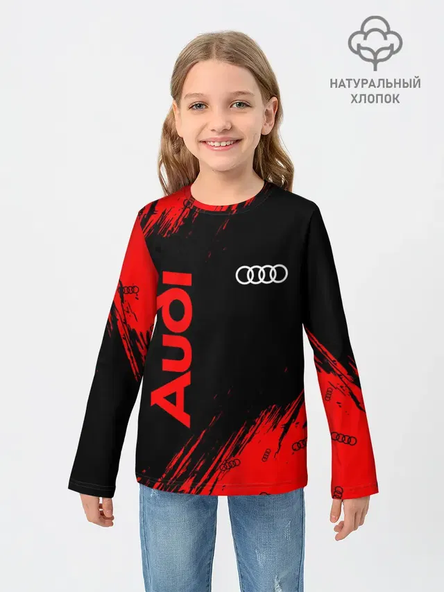 Детский лонгслив с принтом «Audi»