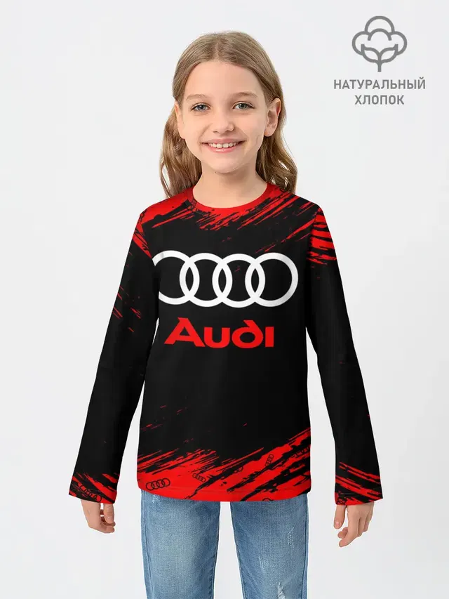 Детский лонгслив с принтом «Audi»