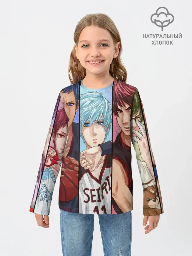 Детский лонгслив с принтом «Kurokos Basketball»