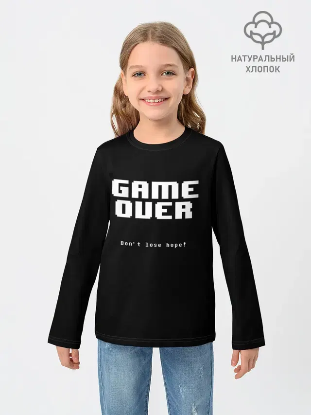 Детский лонгслив с принтом «Undertale Game Over»