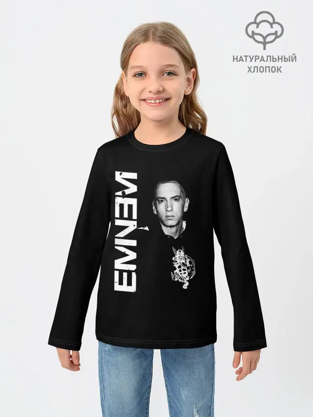 Детский лонгслив с принтом «Eminem»