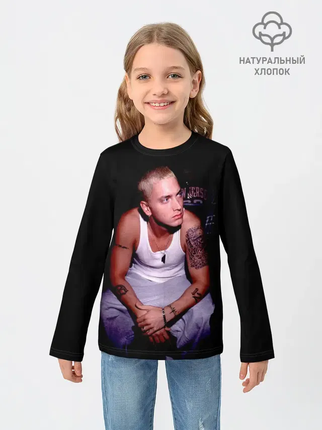 Детский лонгслив с принтом «Eminem»
