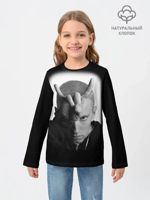 Детский лонгслив с принтом «Eminem»