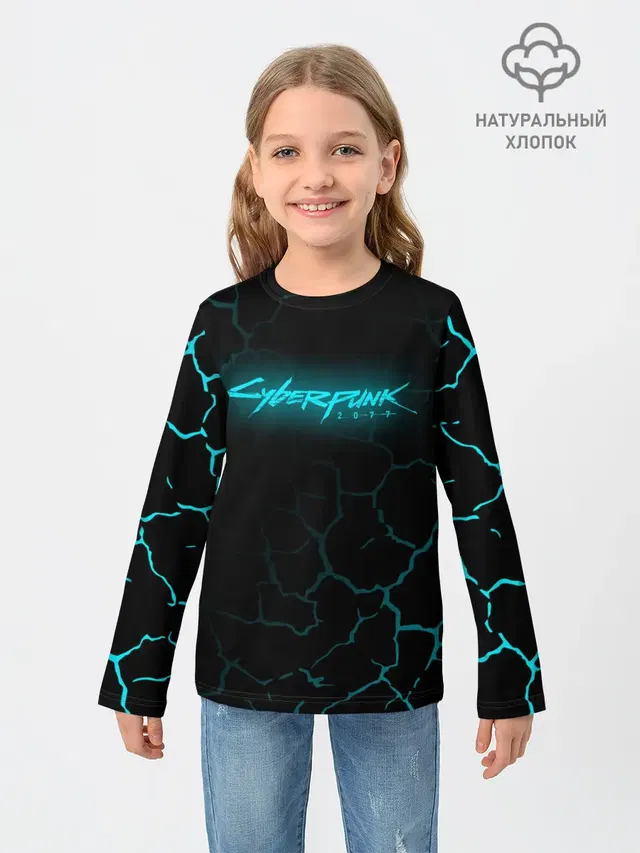 Детский лонгслив с принтом «Cyberpunk 2077»