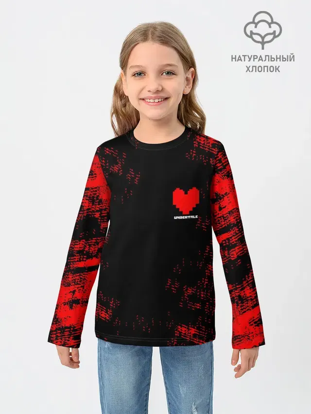 Детский лонгслив с принтом «Heart»