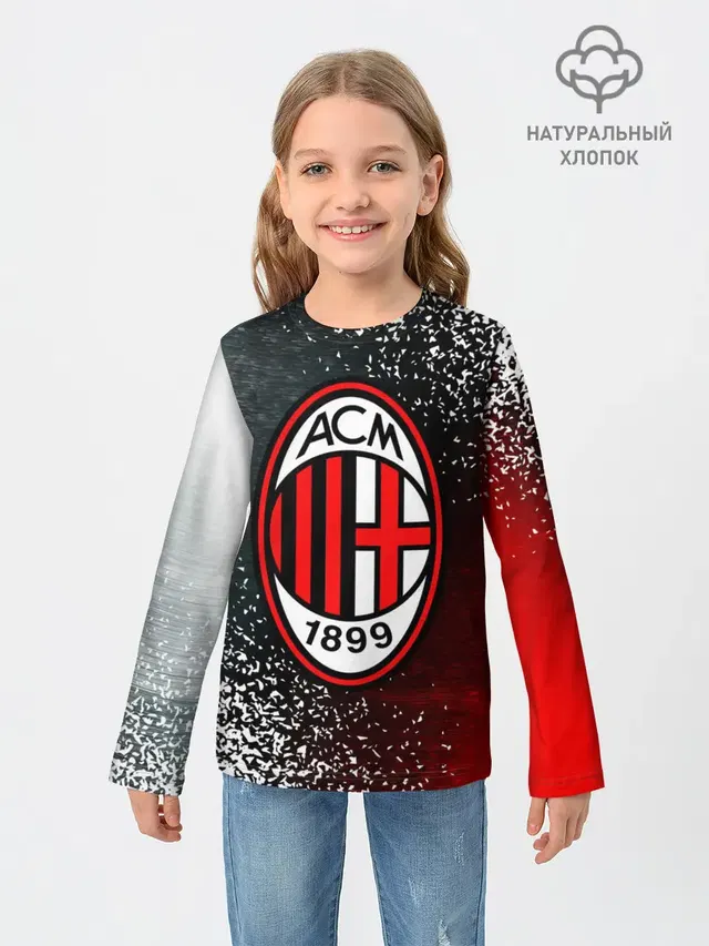 Детский лонгслив с принтом «Football — AC MILAN»