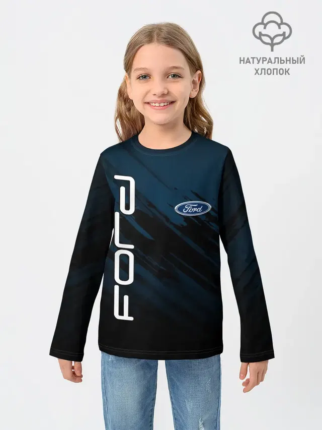 Детский лонгслив с принтом «Ford»