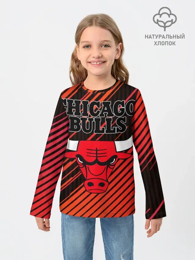 Детский лонгслив с принтом «НБА — Chicago Bulls»