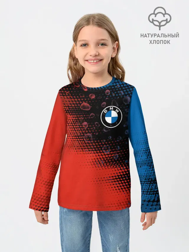 Детский лонгслив с принтом «BMW»