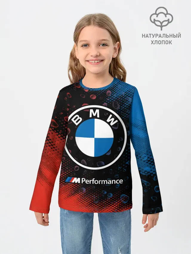 Детский лонгслив с принтом «BMW»