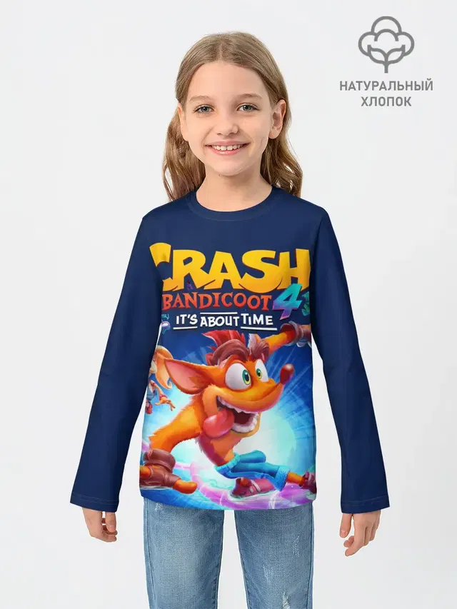 Детский лонгслив с принтом «Игры — Crash Bandicoot»