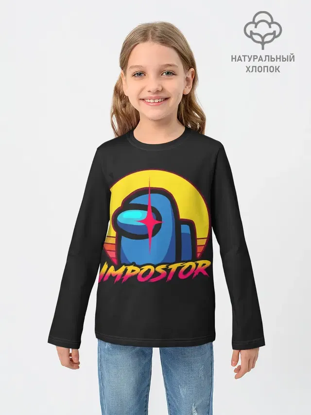 Детский лонгслив с принтом «Impostor»