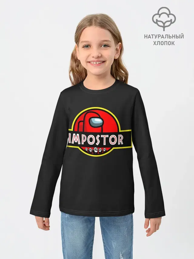 Детский лонгслив с принтом «Амонг Ас»