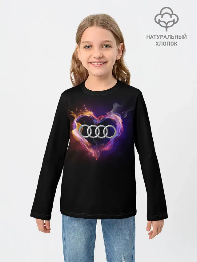 Детский лонгслив с принтом «Audi»