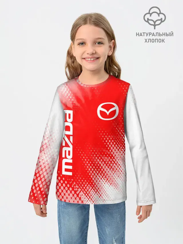Детский лонгслив с принтом «Mazda»