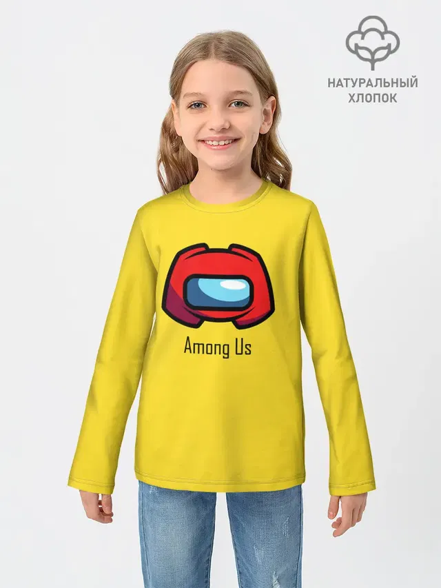 Детский лонгслив с принтом «Амонг Ас — Among Us|LoGo»