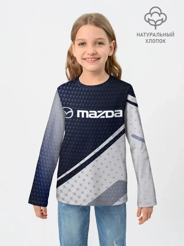 Детский лонгслив с принтом «Mazda»