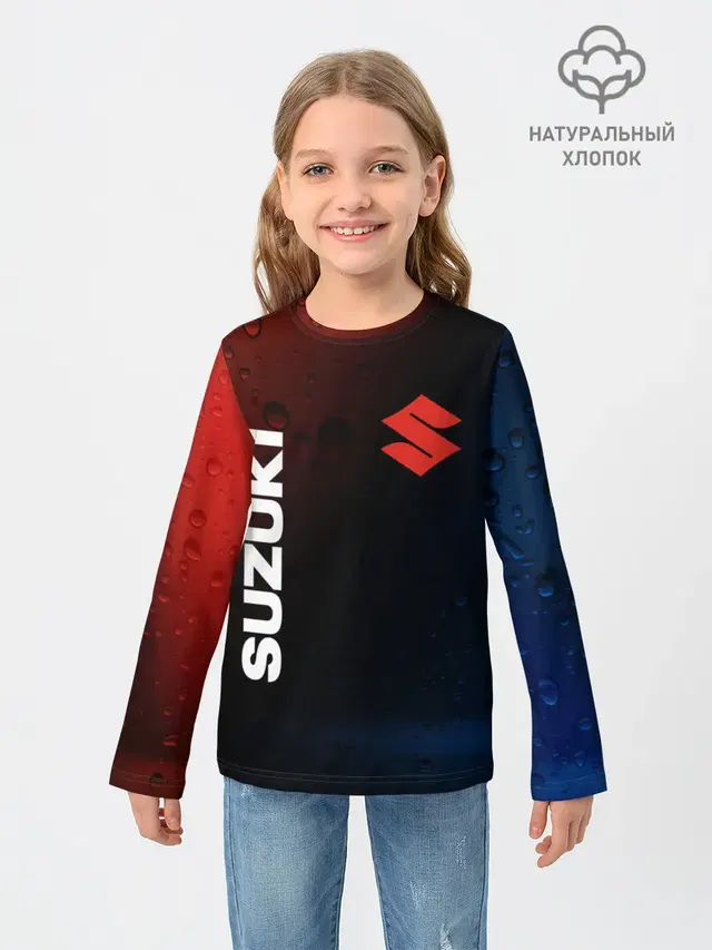 Детский лонгслив с принтом «Suzuki»