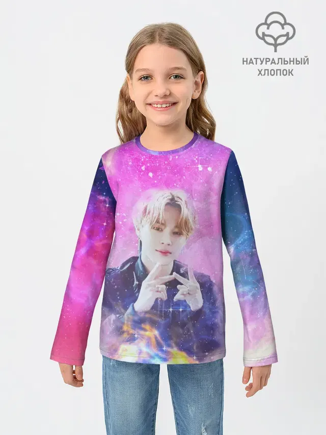 Детский лонгслив с принтом «BTS»