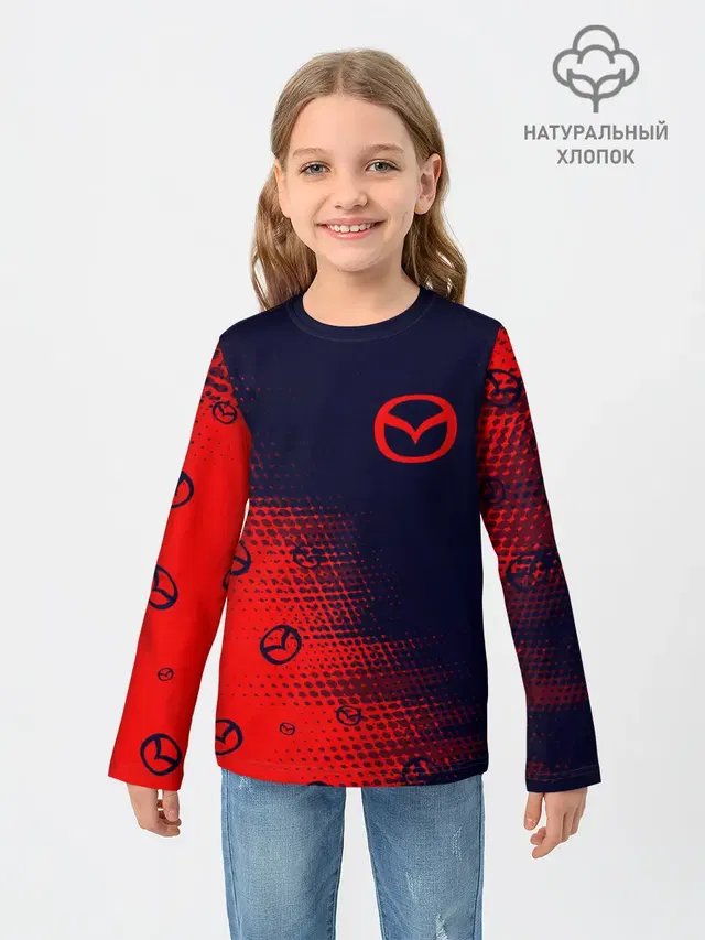 Детский лонгслив с принтом «Halftone»