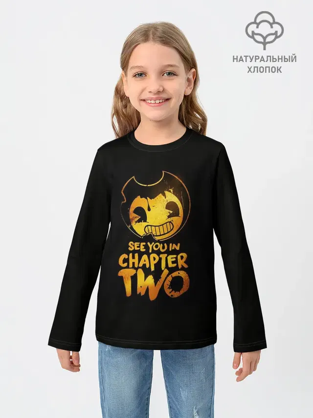 Детский лонгслив с принтом «Bendy and the ink machine»