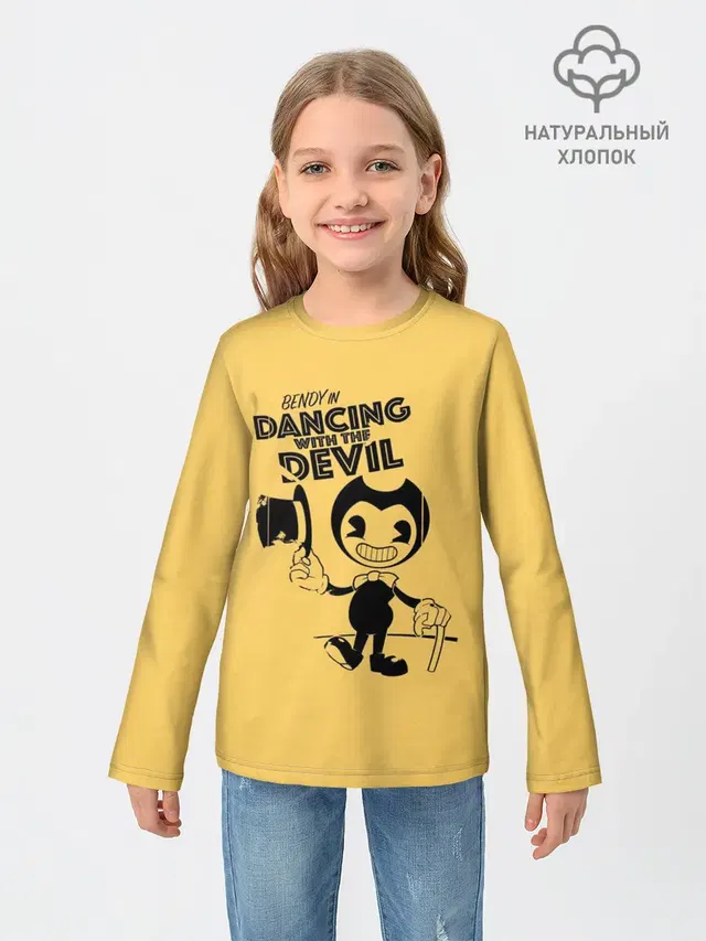 Детский лонгслив с принтом «Dancing with the Devil»