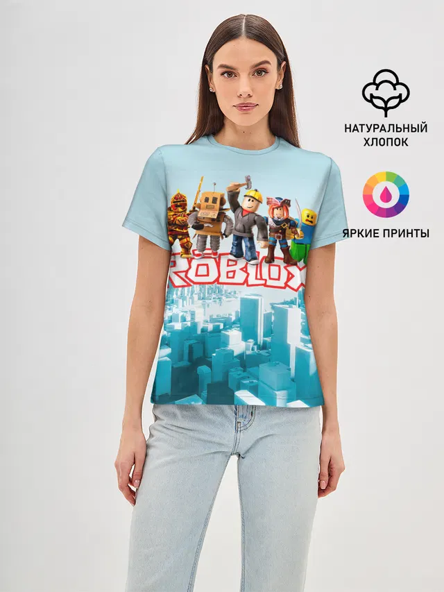 Женская базовая футболка с принтом «Роблокс — ROBLOX [5]»