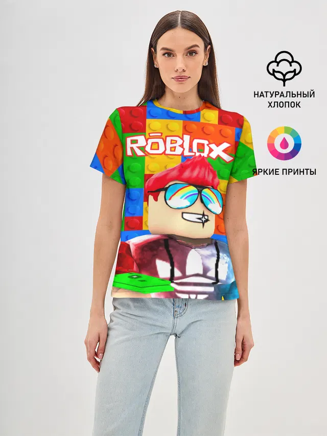 Женская базовая футболка с принтом «Роблокс — ROBLOX [3]»