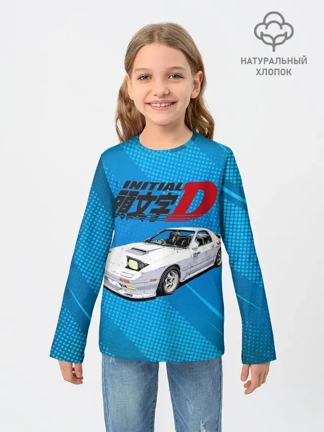 Initial D машина на голубом фоне