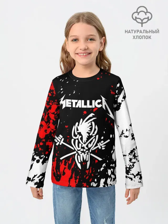 Детский лонгслив с принтом «Metallica»