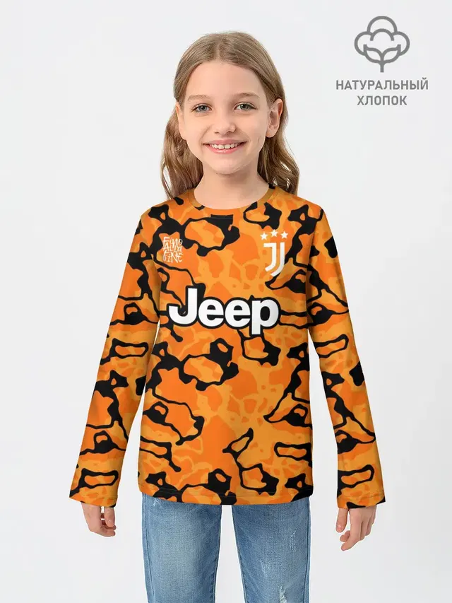 Детский лонгслив с принтом «Ювентус — JUVENTUS резервная 20/21»