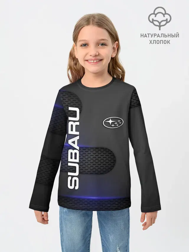 Детский лонгслив с принтом «Subaru»