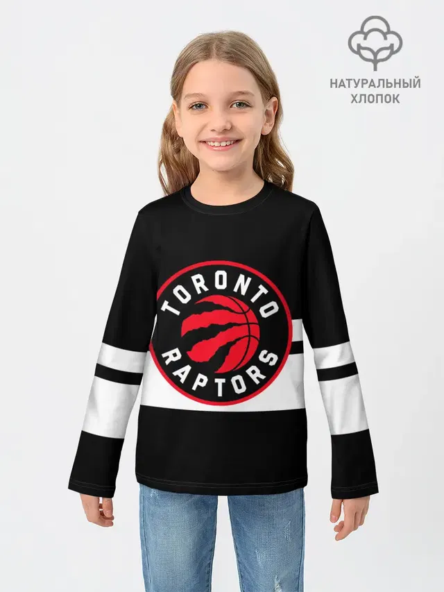 Детский лонгслив с принтом «НБА — TORONTO RAPTORS»