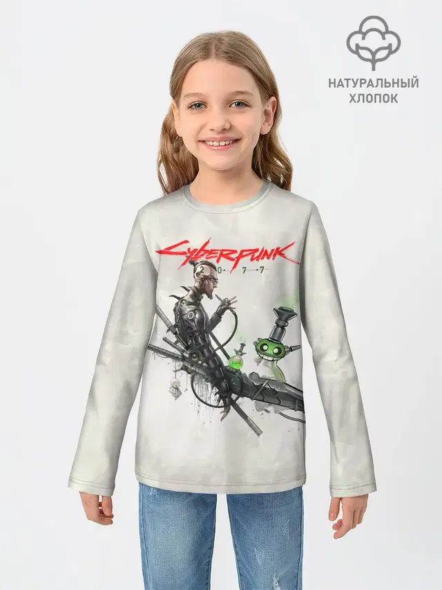 Детский лонгслив с принтом «Cyberpunk 2077»